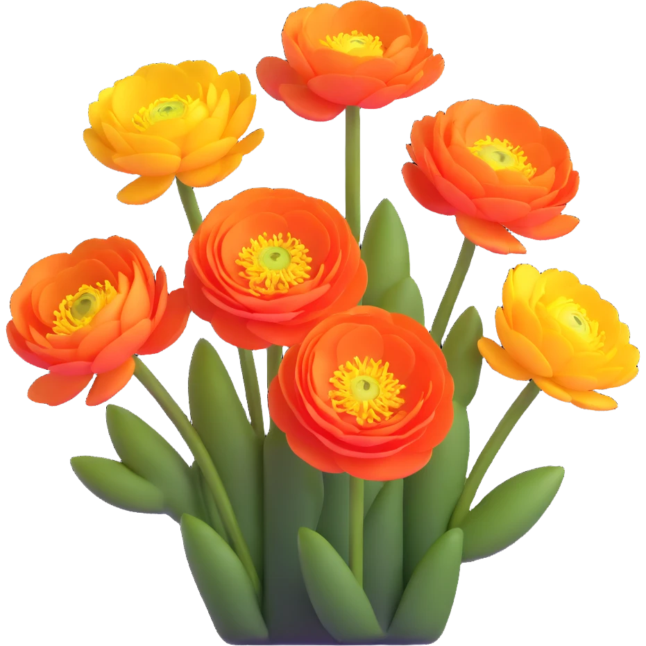 elegant ranunculus flower in full bloom emoji