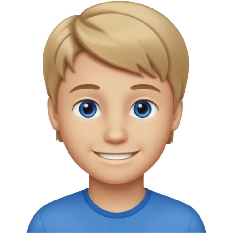 A smiling boy with dark blonde hair emoji