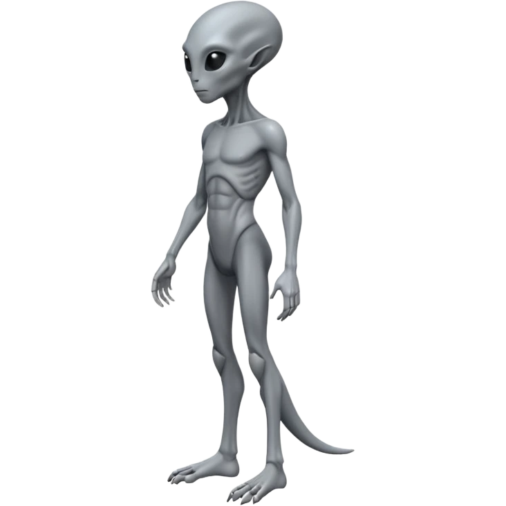 fullbody humanoid gray alien direct sideview emoji