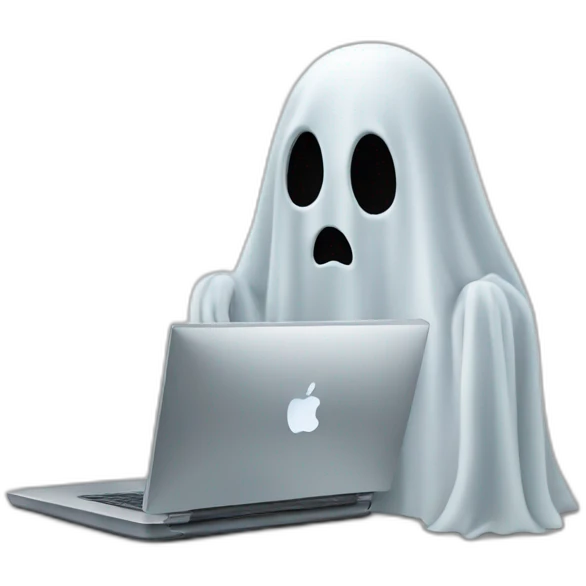 Ghost who trade forex on a computer  emoji