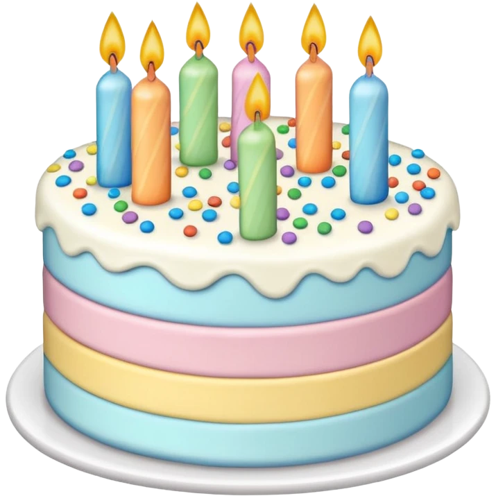 1 layer pastel birthday cake emoji