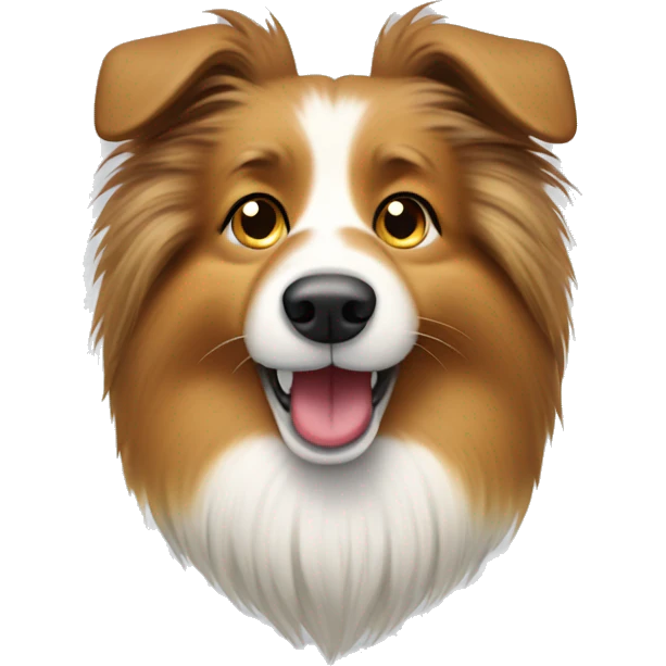 Shetland sheepdog with slippers in mouth emoji