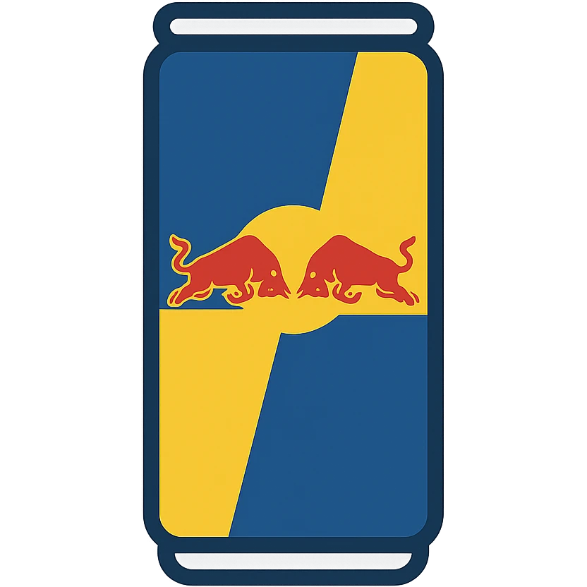 Flat icon Red Bull yellow emoji