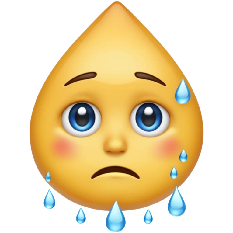 Emoji face sad and sweating water emoji