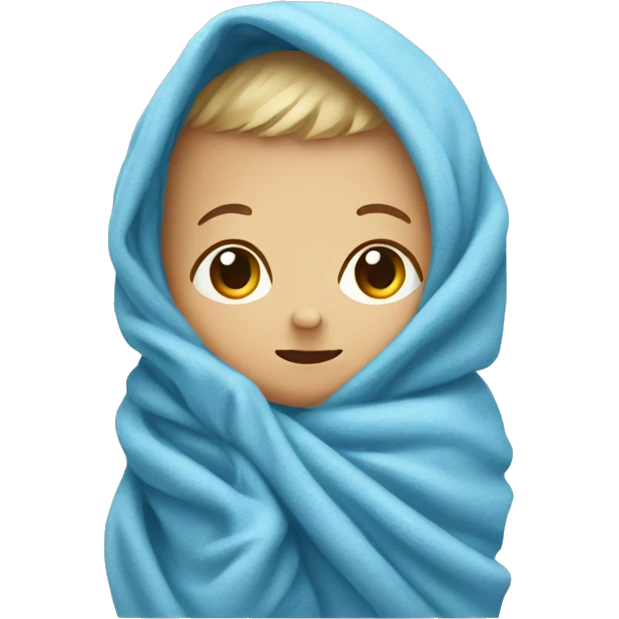 a little baby wrapped in blue blanket emoji