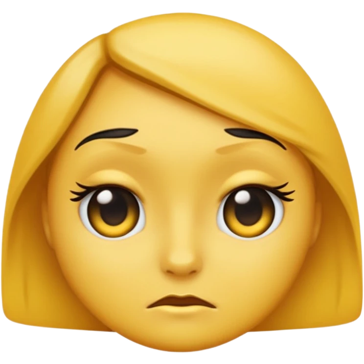 classic yellow emoji with dark eyeliner and a moody face emoji