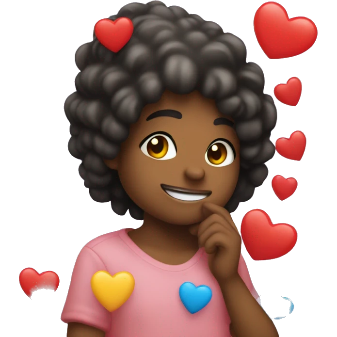 Emoji babeando con corazones  emoji