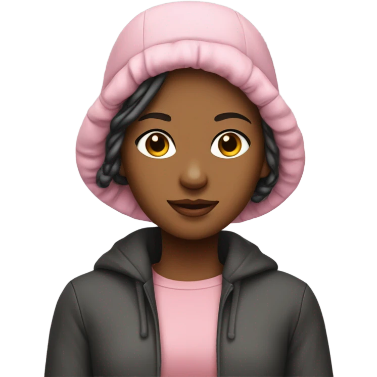 Stylish Girl with hair bonnet for bed emoji