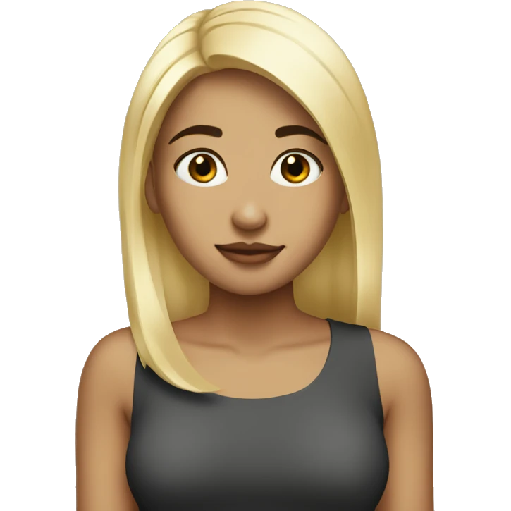 Pretty girl with half blonde half black hair emoji