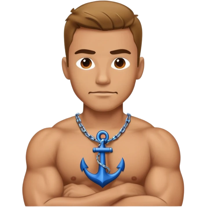 Hombre Musculoso Con Camisa De Ancla emoji