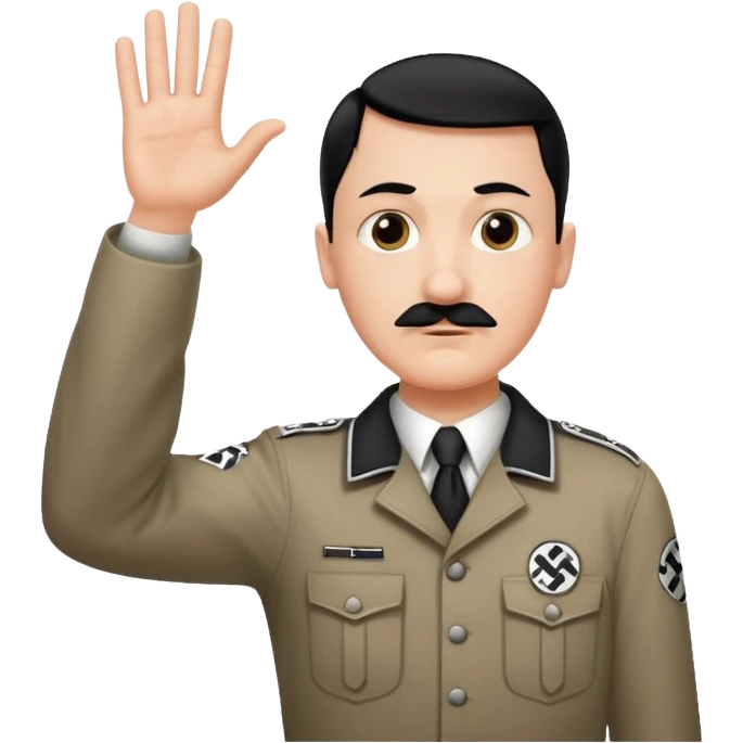 Hitler salute with nazi symbol on shirt emoji