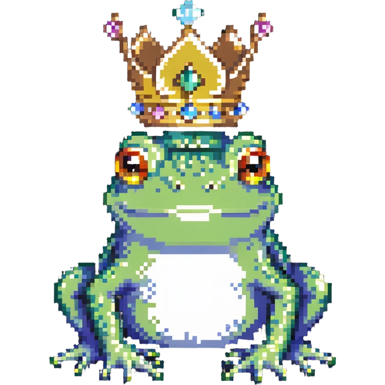 royal frog with jeweled crown emoji
