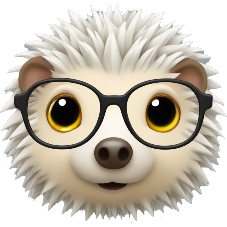 glasses smart hedgehog emoji