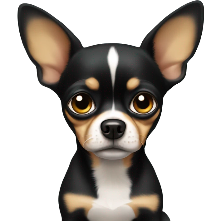 Sad black tan chihuahua emoji