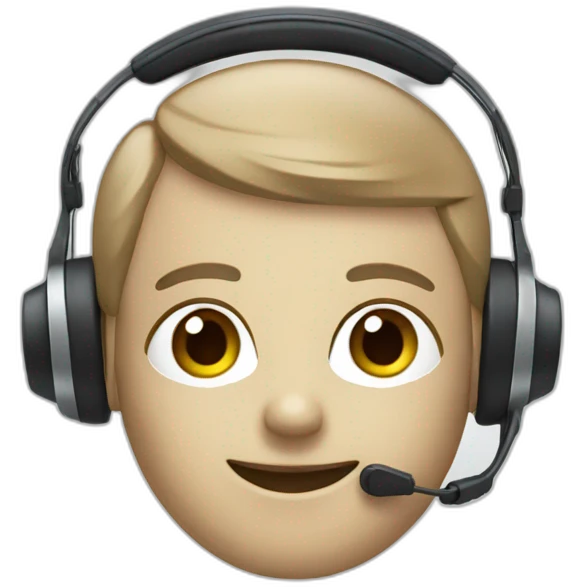 ai Chatbot whit headset emoji