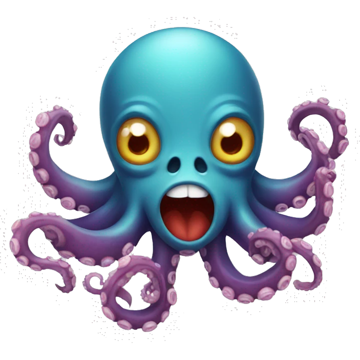 octopus with smiling devil emoji