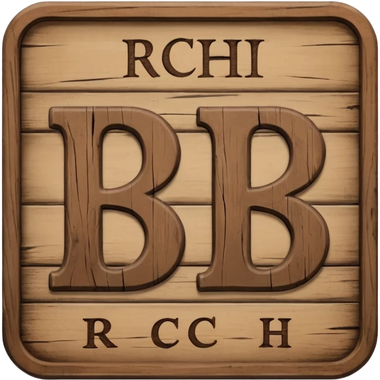 a sign with only the word "RCH" written on it in capital letters emoji