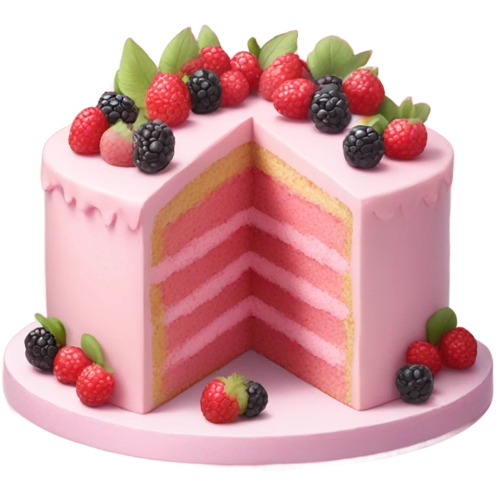 Pastel pink cake with berries  emoji