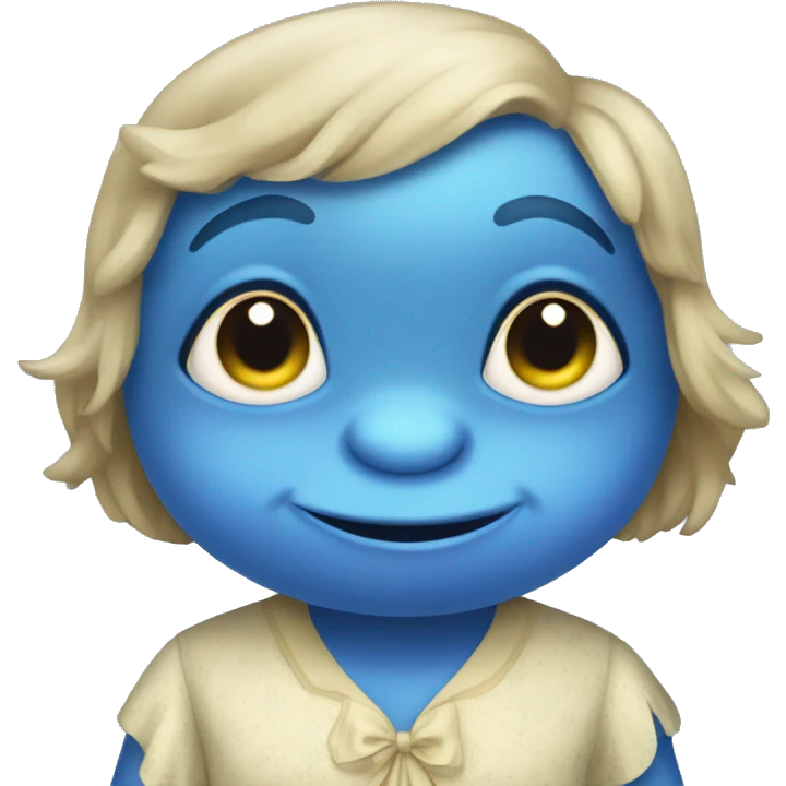 cute blue frog in a blue frock emoji