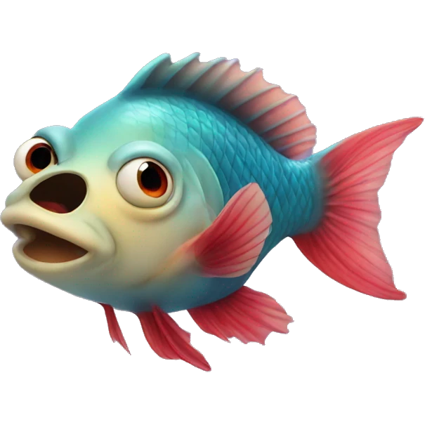 Kissing fish emoji
