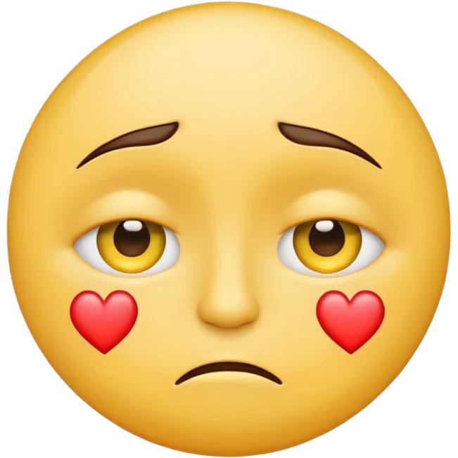A yellow circular frowning Face with a heart above one eye and a tear under the other emoji
