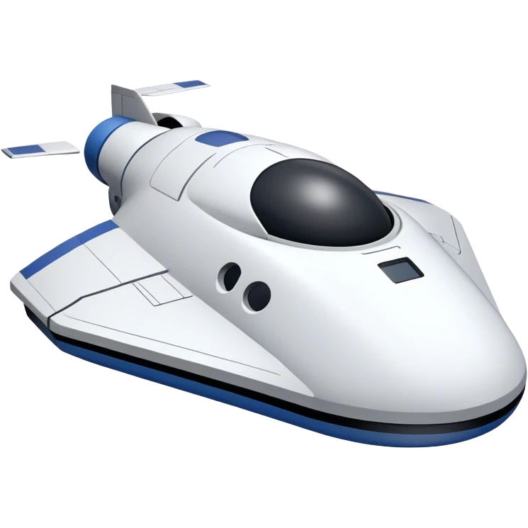  a simple spaceship with a rounded top and a flat or slightly cut-off bottom, similar to the CST-100 shape. Keep the design smooth and minimalistic, with no complex details. Use a plain background. emoji