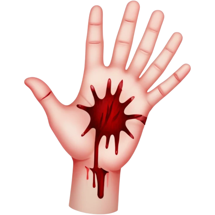 hand with cuts and blood emoji