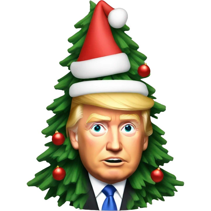 Donald Trump with a Christmas tree emoji