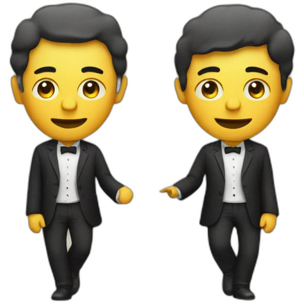Deux hommes jouant de la musique emoji