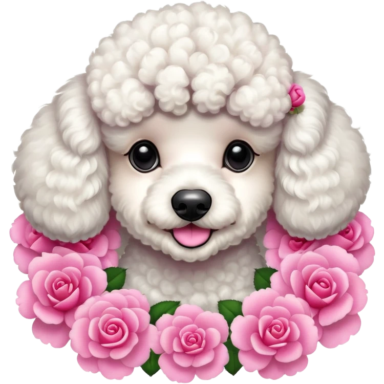 Poodle in flower  emoji