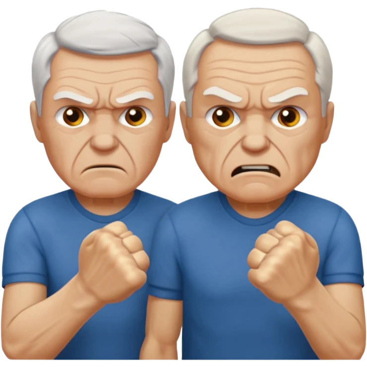 two angry white elder fight  emoji