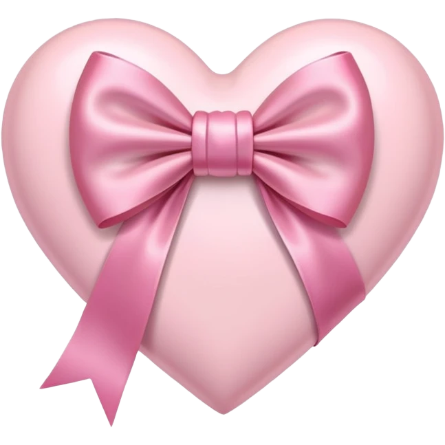 pale pink heart with pink bow emoji