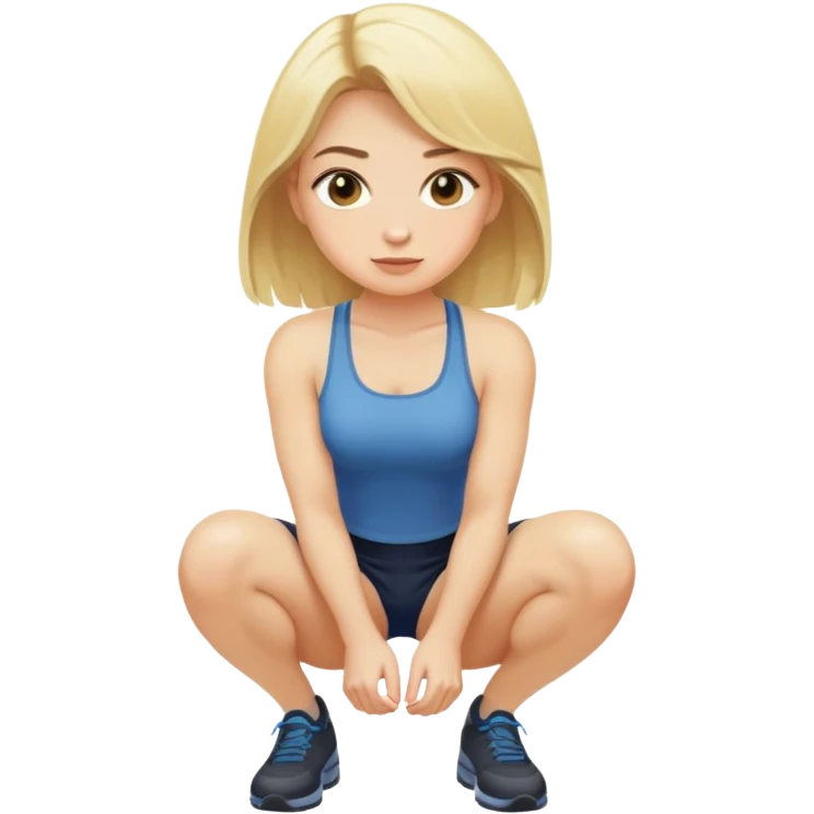 Приседает блондинка emoji