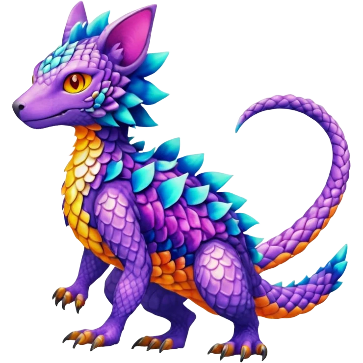colorful Fakémon-Digimon-Fionbri-Trico-creature (full body) emoji