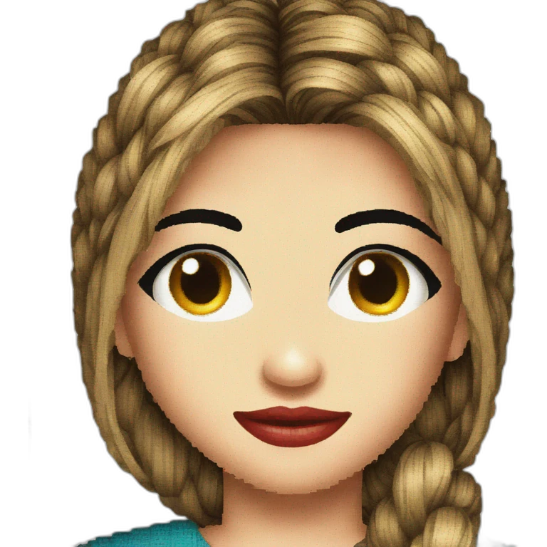 girl crossstitching emoji