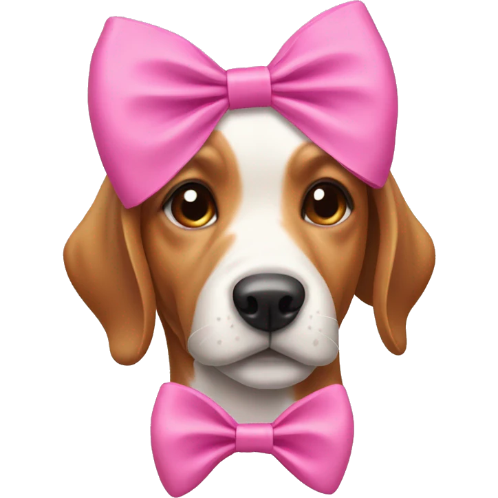 Dog with pink bow on head emoji