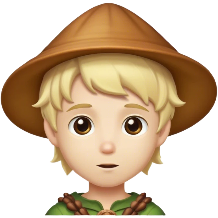 Blonde fairy boy with acorn hat emoji