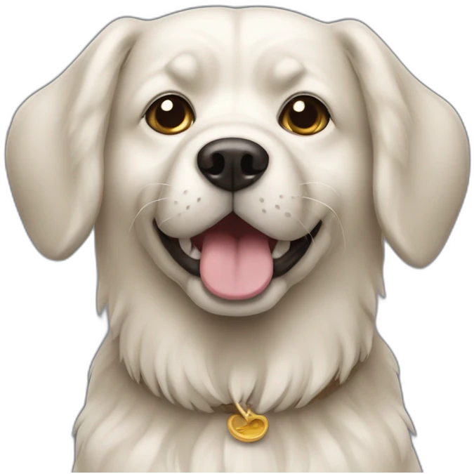 Chien déguisé en chat emoji