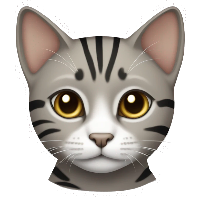 light gray brown cat with black stripes emoji