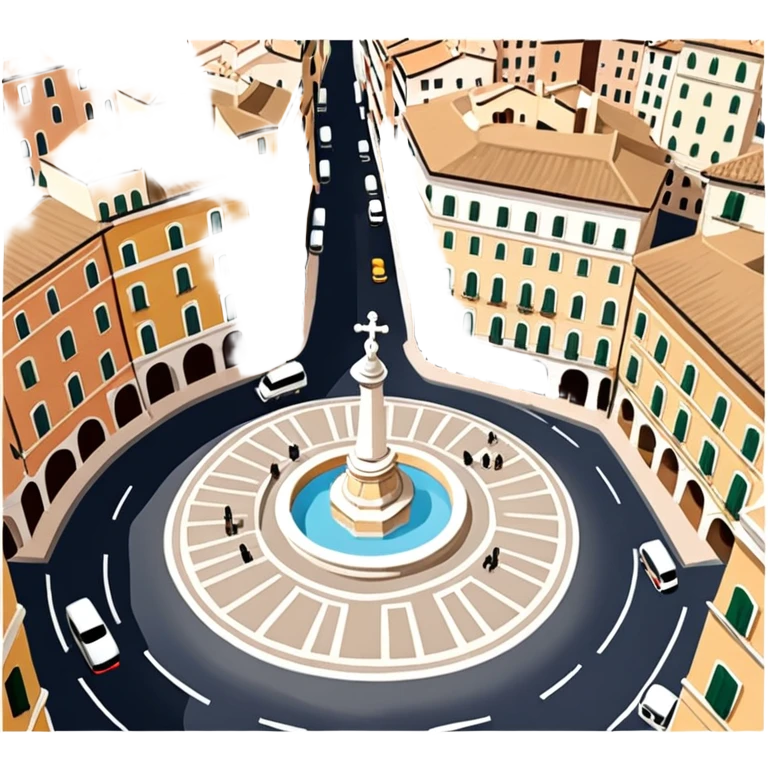 piazza di spagna with barcaccia view from up above
no square style no frame png style 
no squared only building emoji