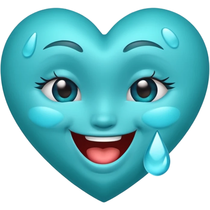 Teal heart laughing with tears emoji