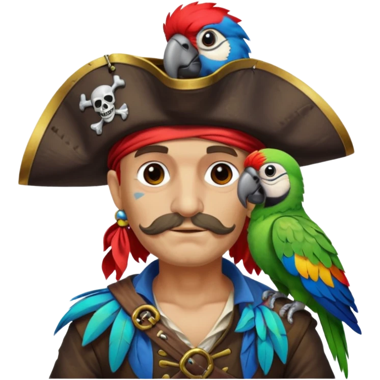pirate and parrot emoji