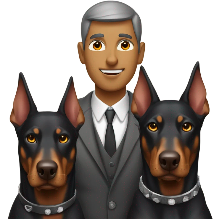 Doberman with wolf couple emoji