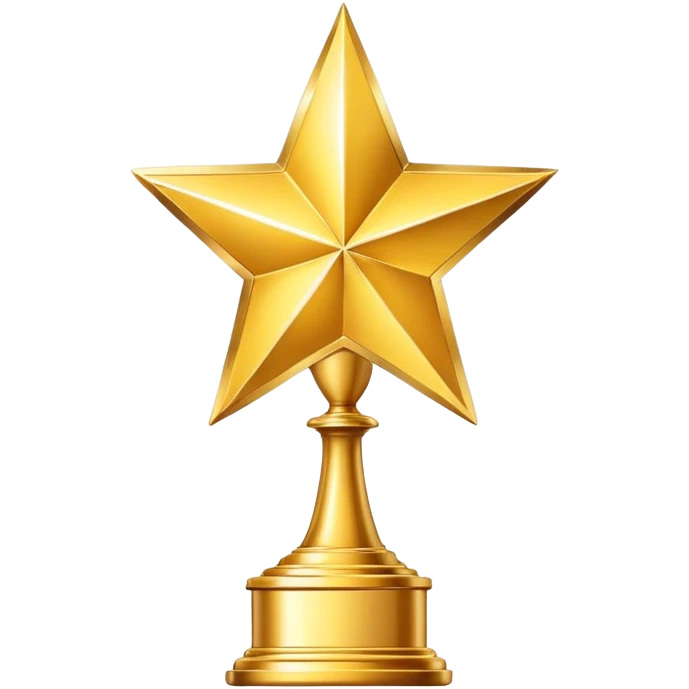 Gold trophy with a star on top emoji