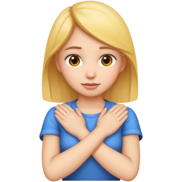 make a girl emoji crossing hands around neck emoji