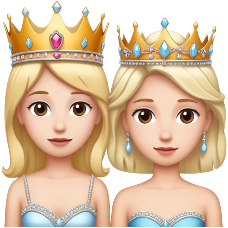 Me wearing a tiara next to Lucy emoji