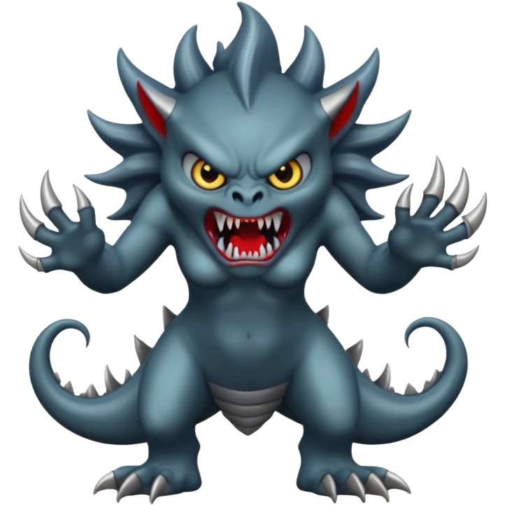 dark angry siren monster, full body emoji