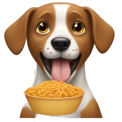 dog eating food emoji