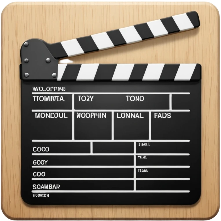 high definition emoji of a movie clapperboard with crisp edges emoji