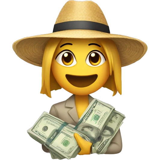 CHICA CON SOMBREO DE CUEMPLEAÑO Y OJOS DE DINERO emoji